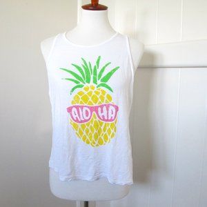 3/$15 I Heart JW | Aloha Pineapple Racerback Tank Top